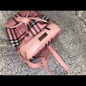 Pink Burberry London blue label backpack